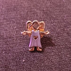 Charming Gold and Purple Angel Pin
